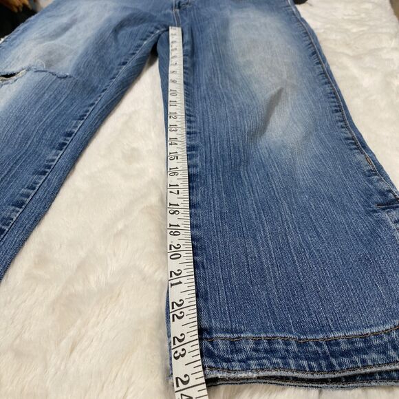 Gap Women's Sz 33 Cropped Boot Cut Stretch Mid Rise Jeans Rounded Split Hem - Picture 8 of 9